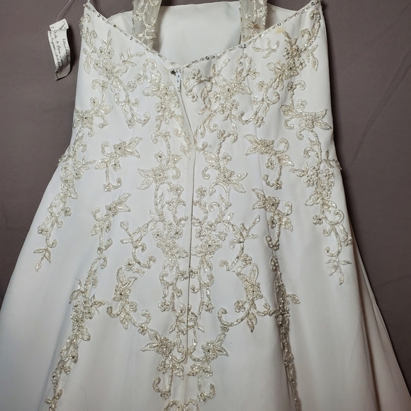 David's Bridal Empire Waist A-Line Wedding Dress - Picture 4 of 16